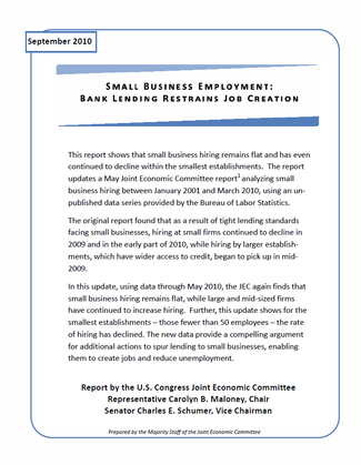 Small Business Update Report Cover