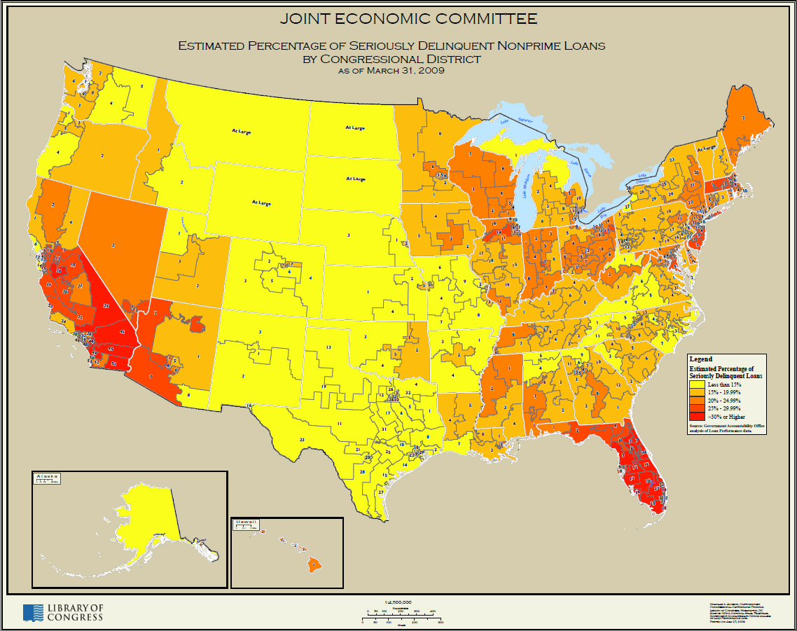 Delinquent Nonprime Loans By Congressional District As Of March 2009
